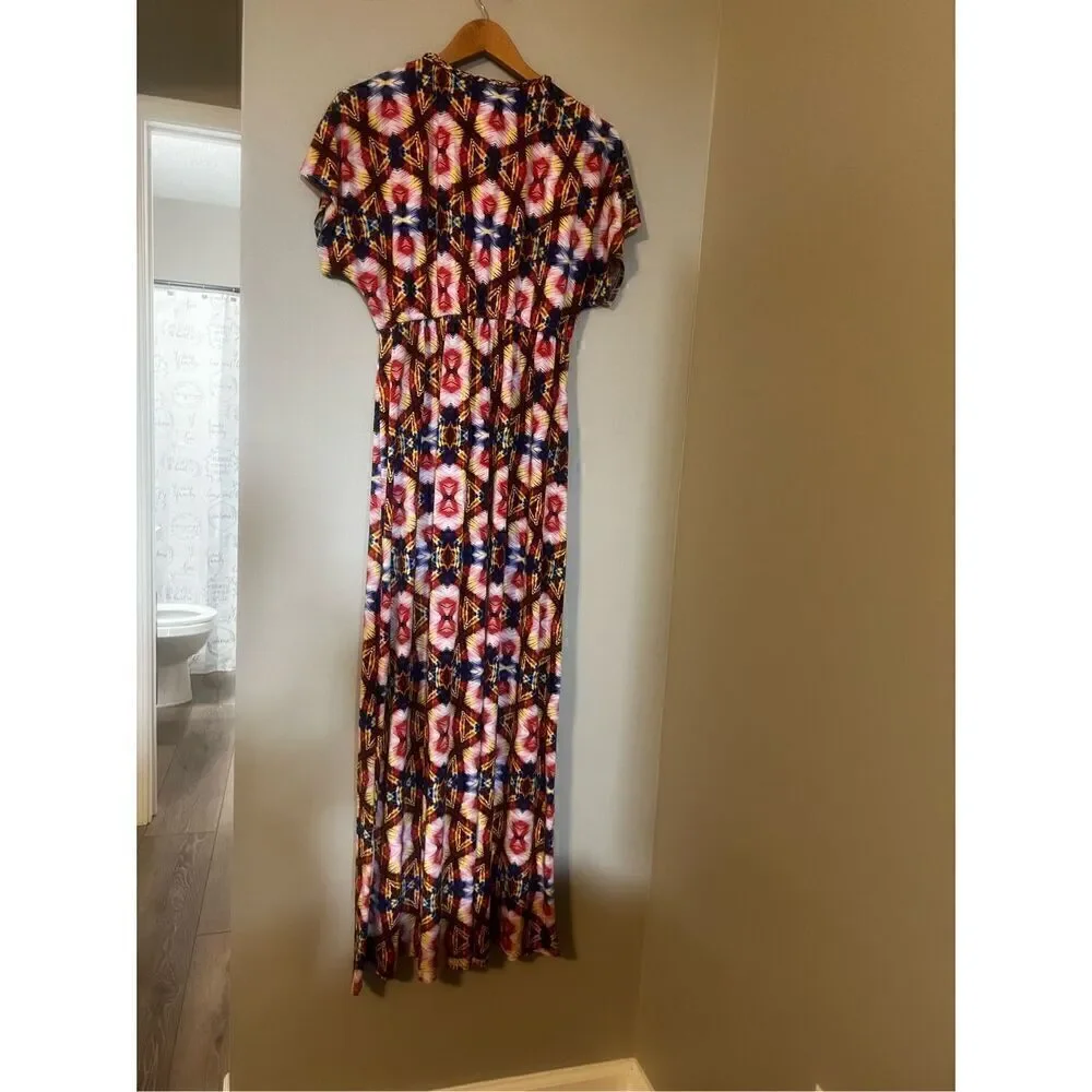 New Directions Women’s Size 12 Tribal Aztec Southwestern Midi Dress NWOT